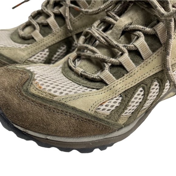 Merrell 7.5 Womens Siren Ventilator Sage Brown Tan Leather Hiking Sneaker Boots - Picture 3 of 10